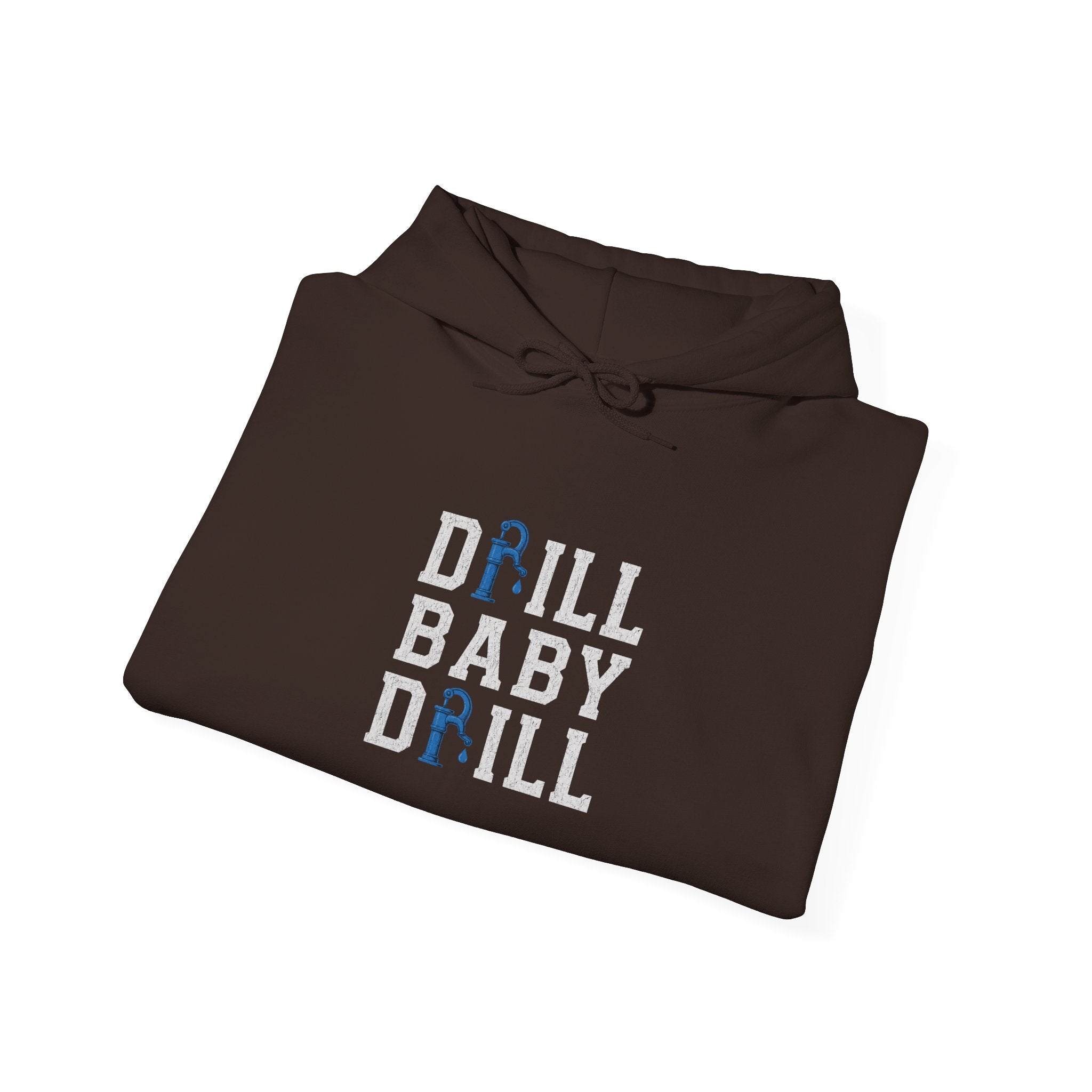 Fishing Hoodie — 'Groundwater Outfitters' Logo & 'Drill Baby Drill' Graphic Pullover