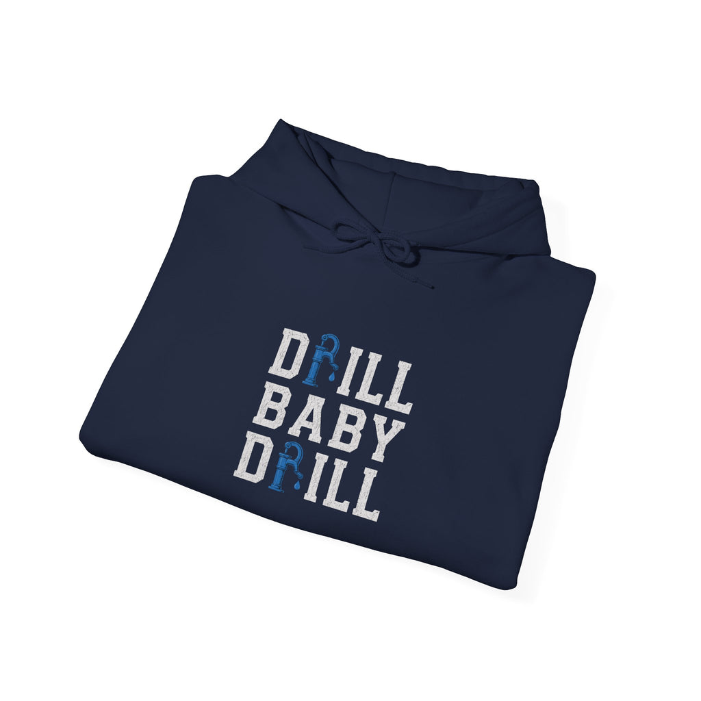 Fishing Hoodie — 'Groundwater Outfitters' Logo & 'Drill Baby Drill' Graphic Pullover