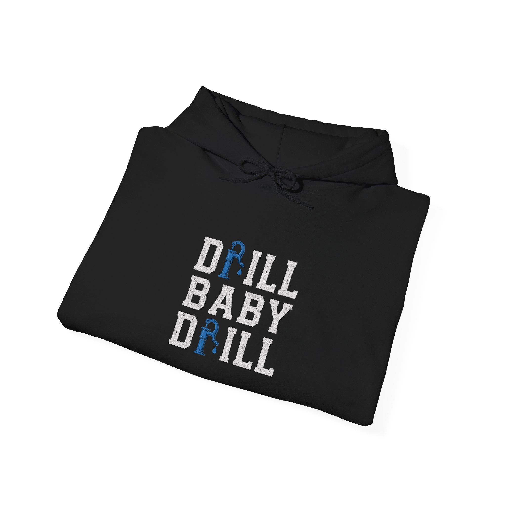 Fishing Hoodie — 'Groundwater Outfitters' Logo & 'Drill Baby Drill' Graphic Pullover