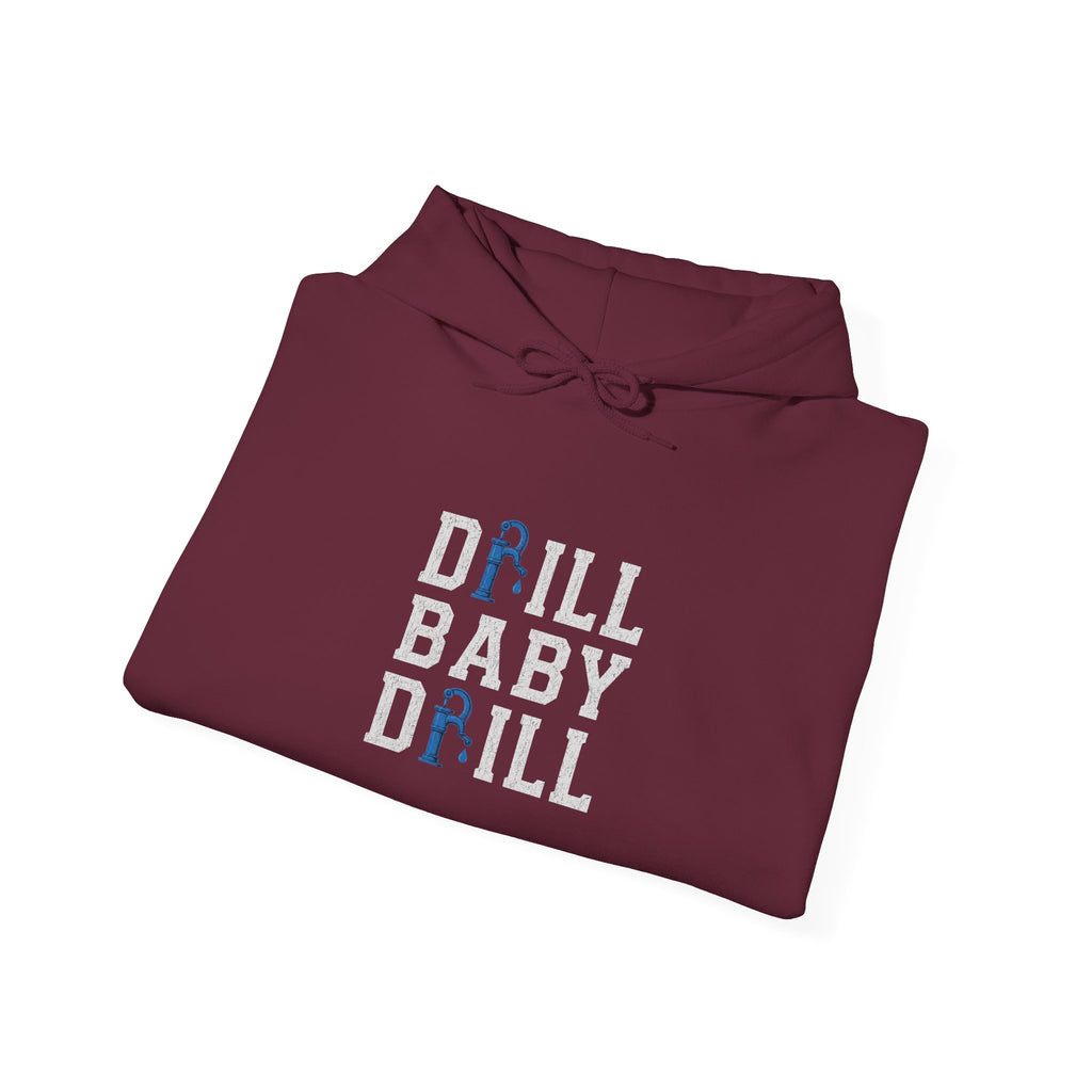 Fishing Hoodie — 'Groundwater Outfitters' Logo & 'Drill Baby Drill' Graphic Pullover
