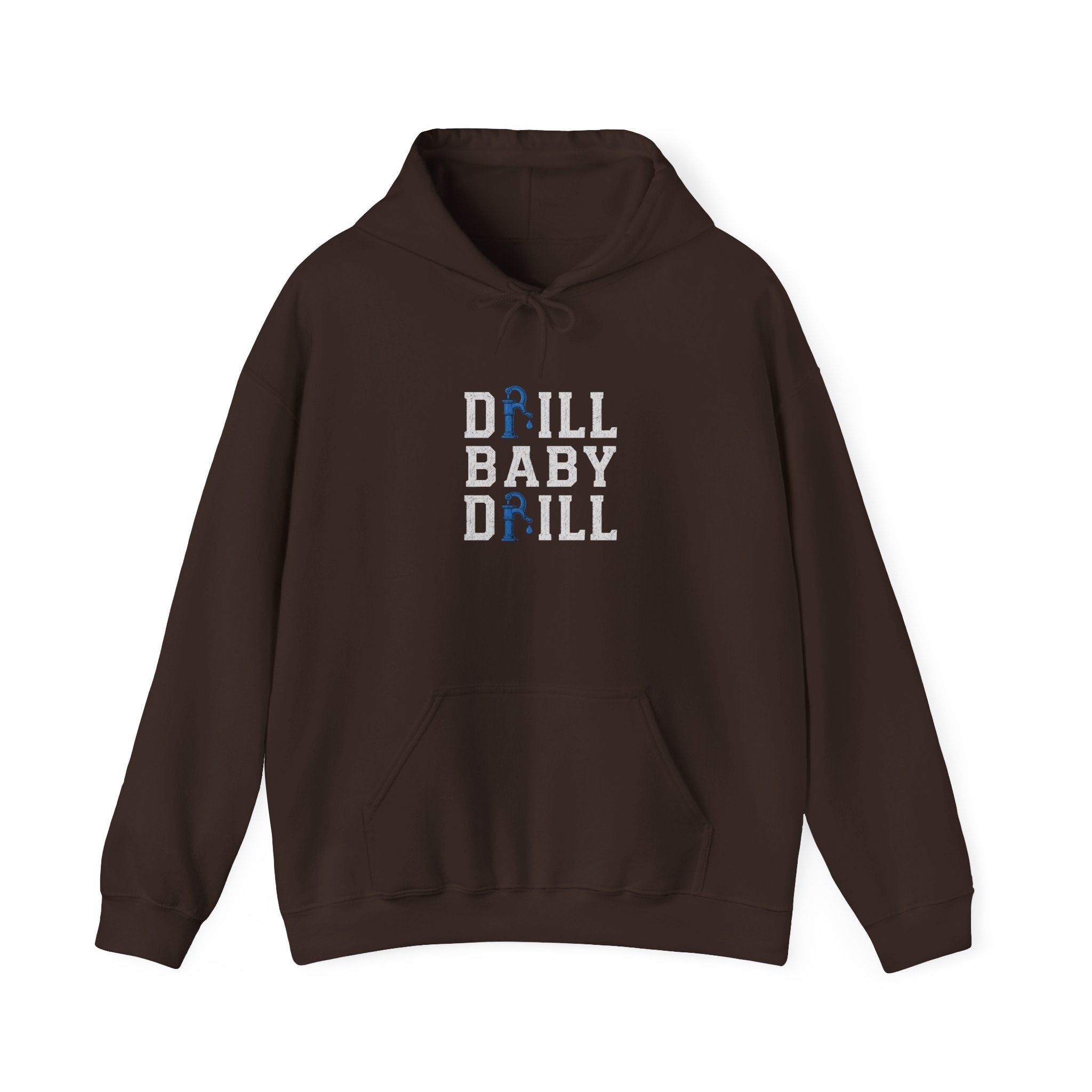 Fishing Hoodie — 'Groundwater Outfitters' Logo & 'Drill Baby Drill' Graphic Pullover