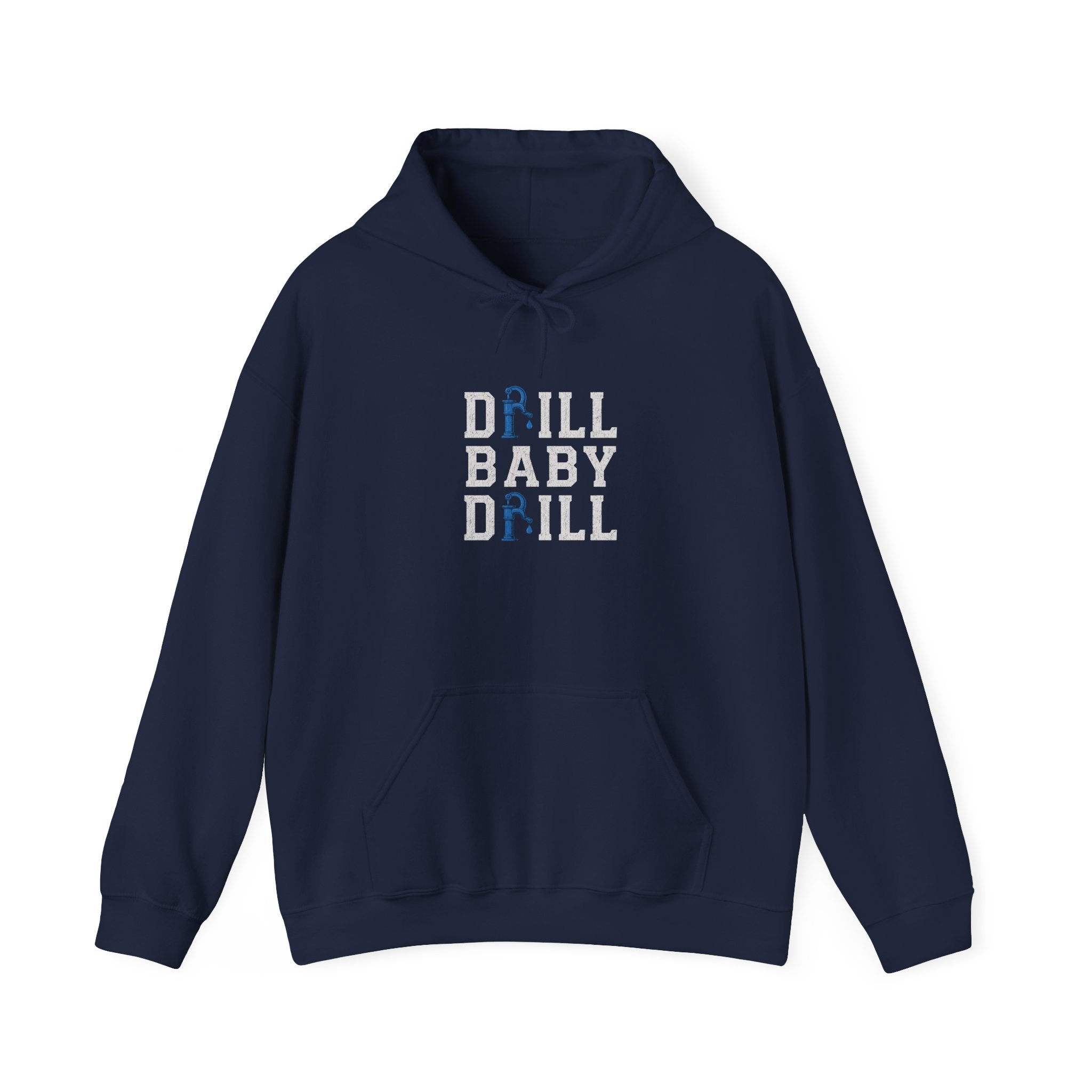 Fishing Hoodie — 'Groundwater Outfitters' Logo & 'Drill Baby Drill' Graphic Pullover