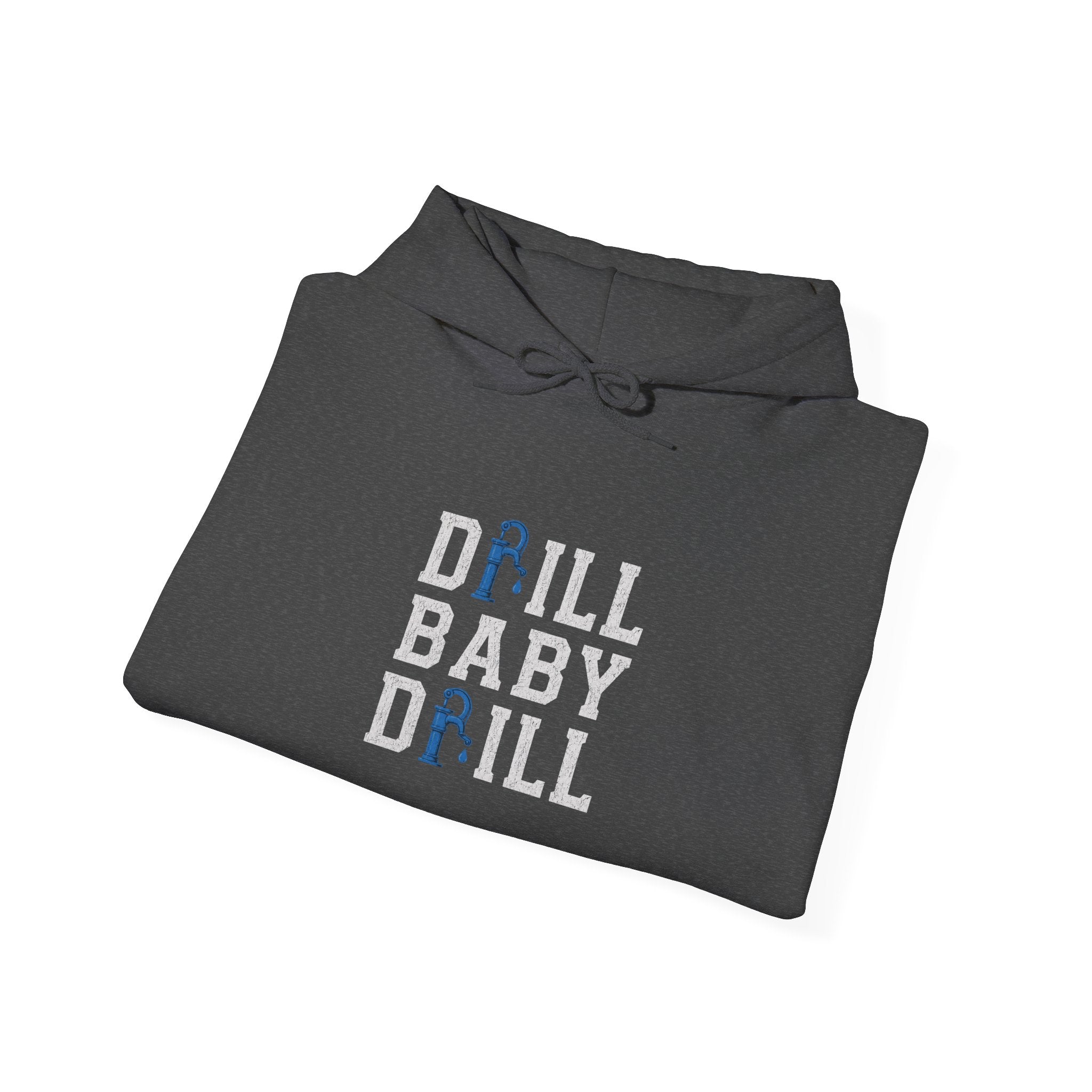 Fishing Hoodie — 'Groundwater Outfitters' Logo & 'Drill Baby Drill' Graphic Pullover