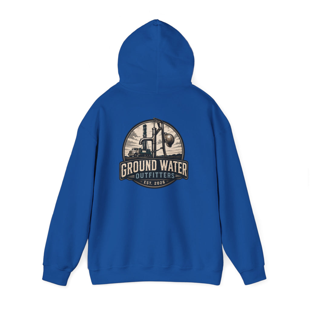 Fishing Hoodie — 'Groundwater Outfitters' Logo & 'Drill Baby Drill' Graphic Pullover