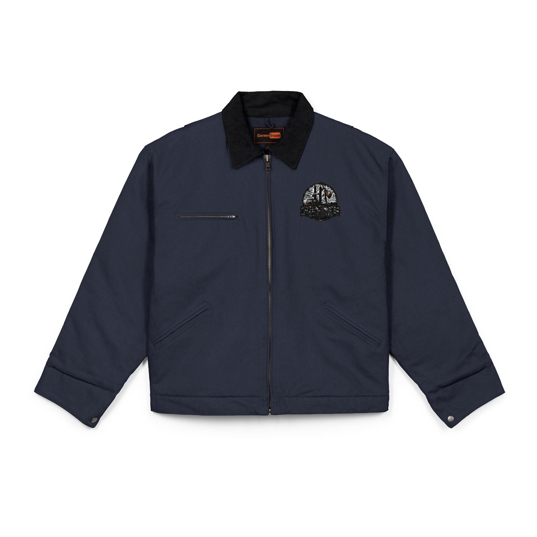 Work Jacket — Small Floral Skull Chest Patch