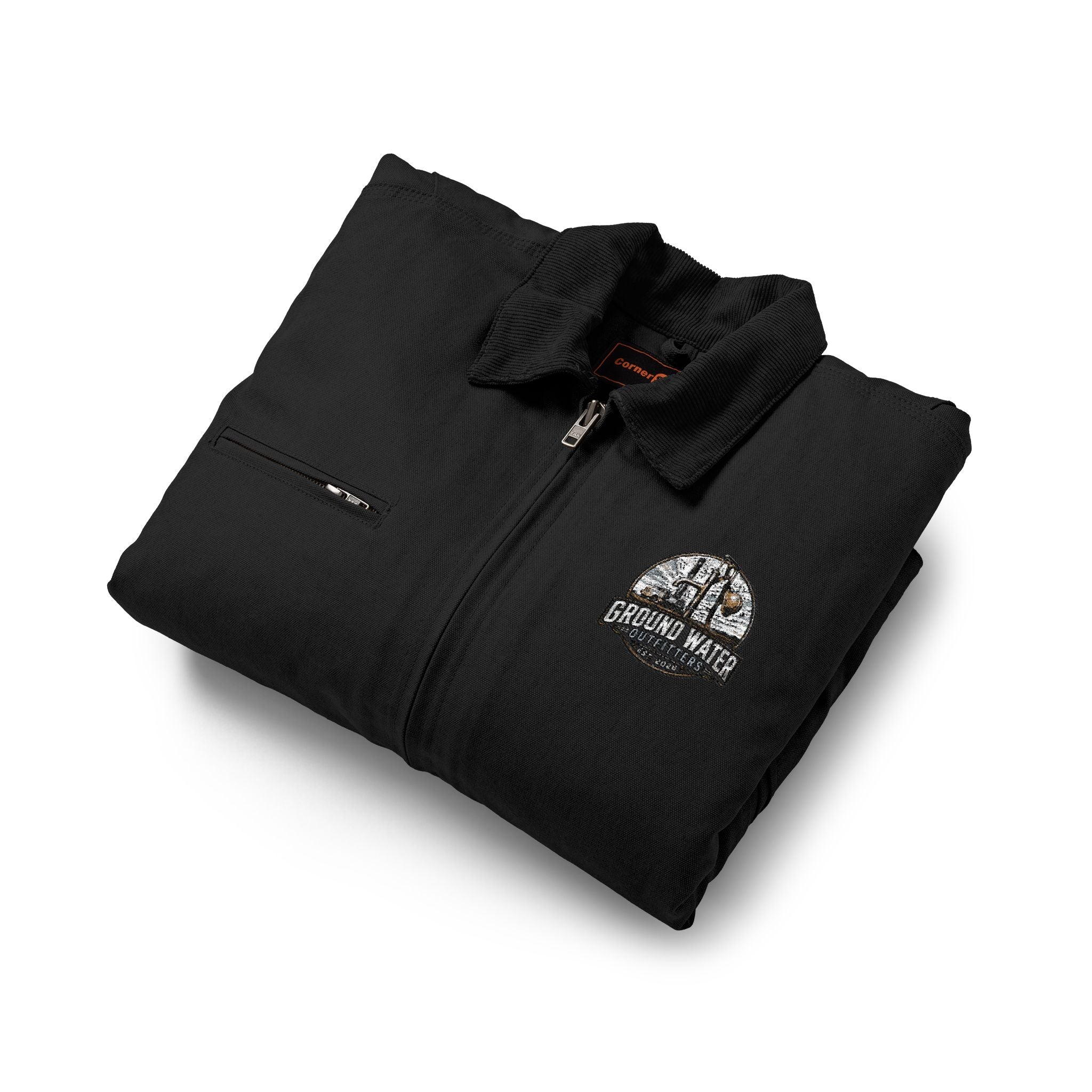 Work Jacket — Small Floral Skull Chest Patch
