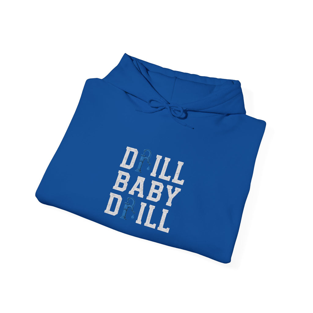 Fishing Hoodie — 'Groundwater Outfitters' Logo & 'Drill Baby Drill' Graphic Pullover