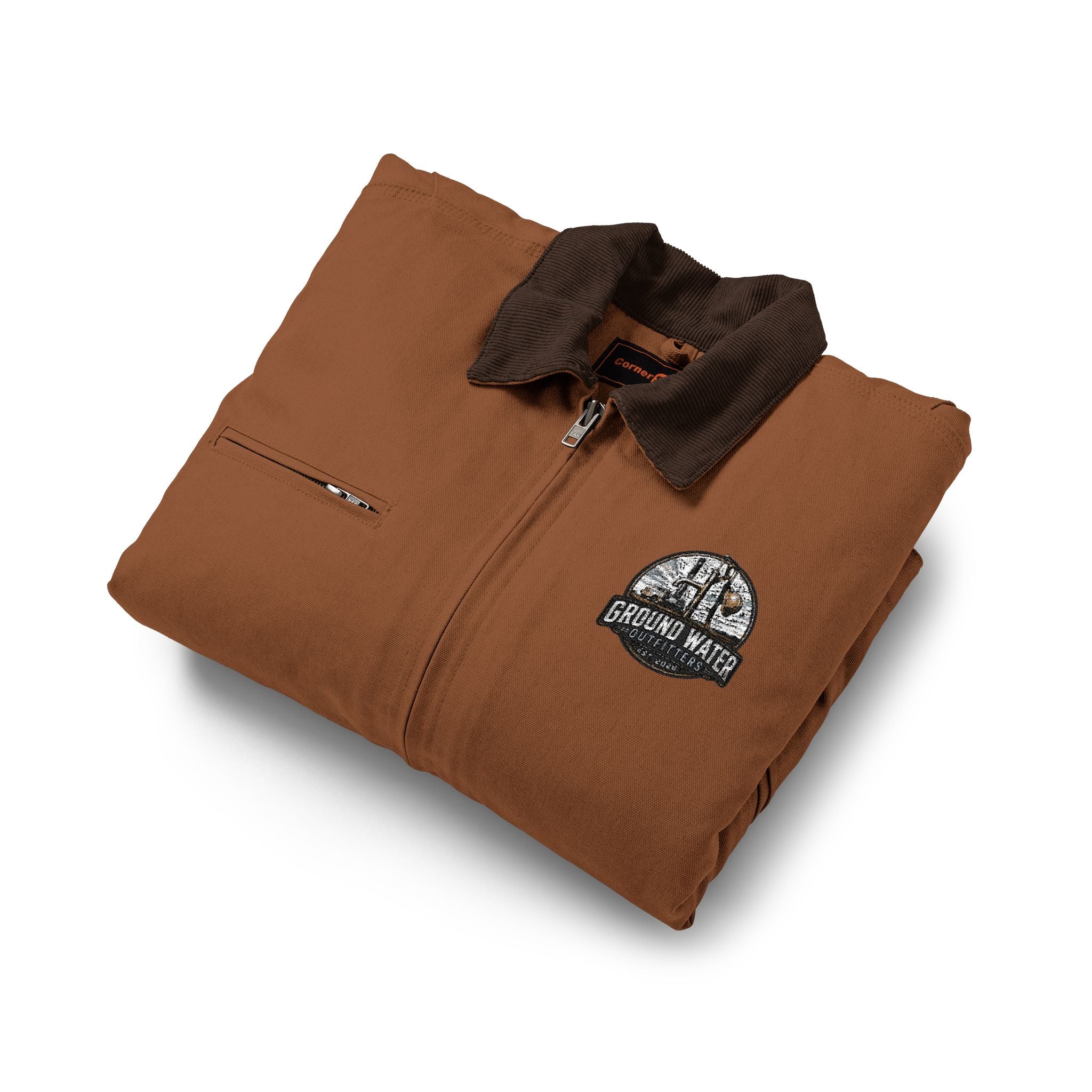Work Jacket — Small Floral Skull Chest Patch