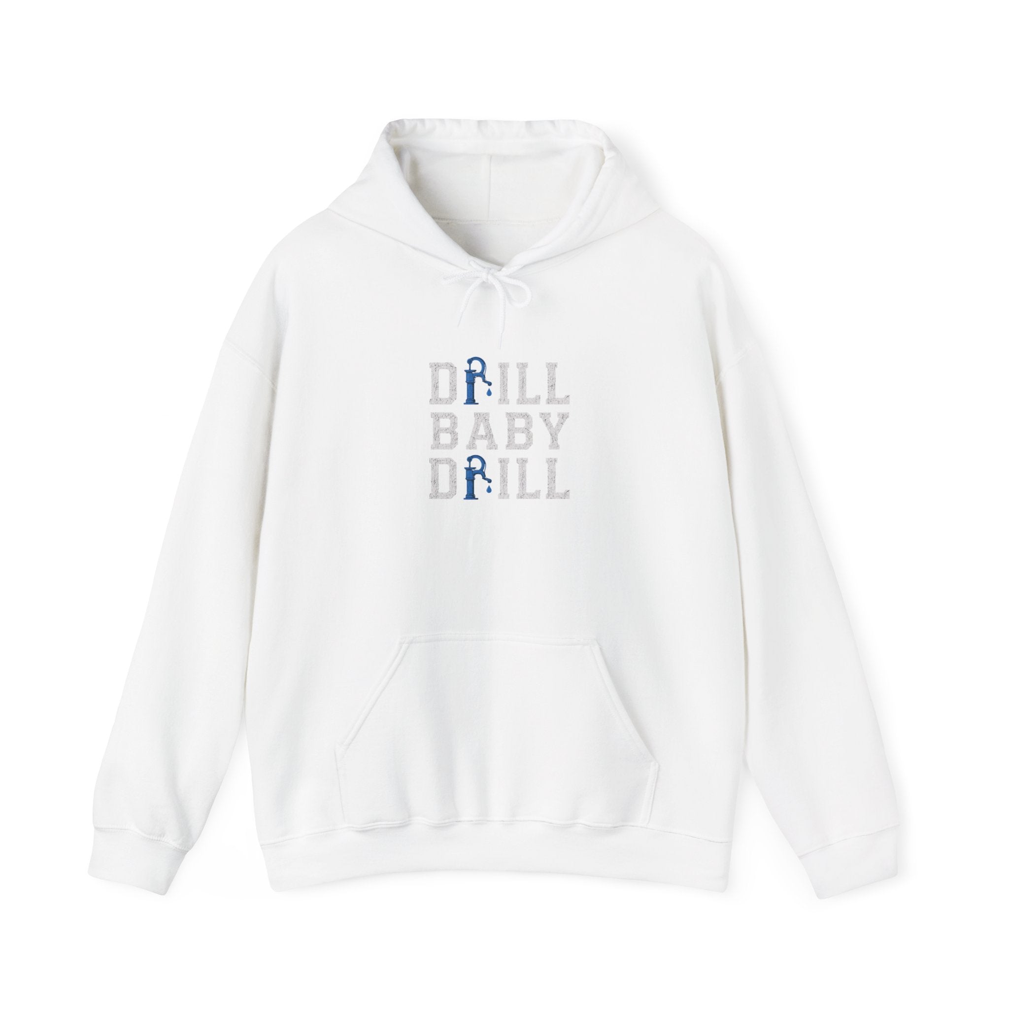 Fishing Hoodie — 'Groundwater Outfitters' Logo & 'Drill Baby Drill' Graphic Pullover