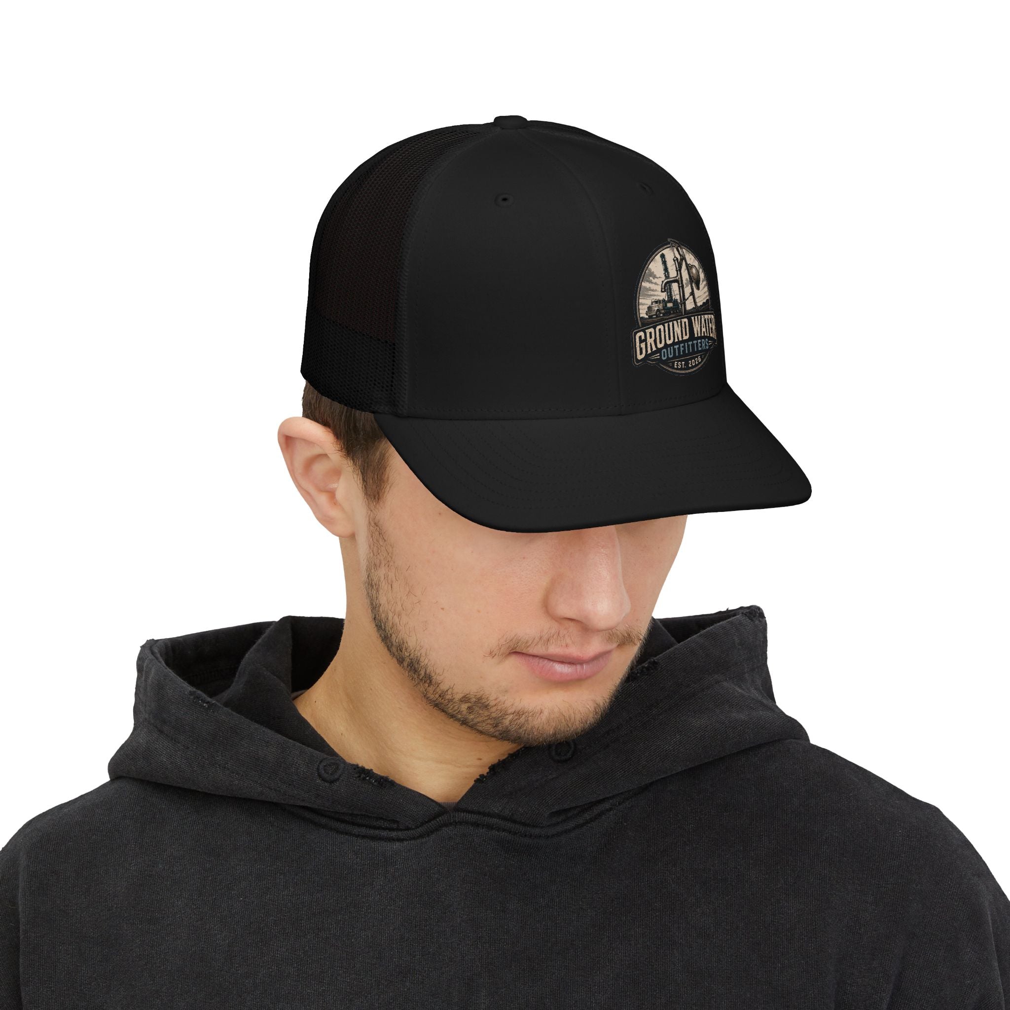 Ground Water Outfitters Snapback Trucker Cap – Vintage Fishing Logo Hat