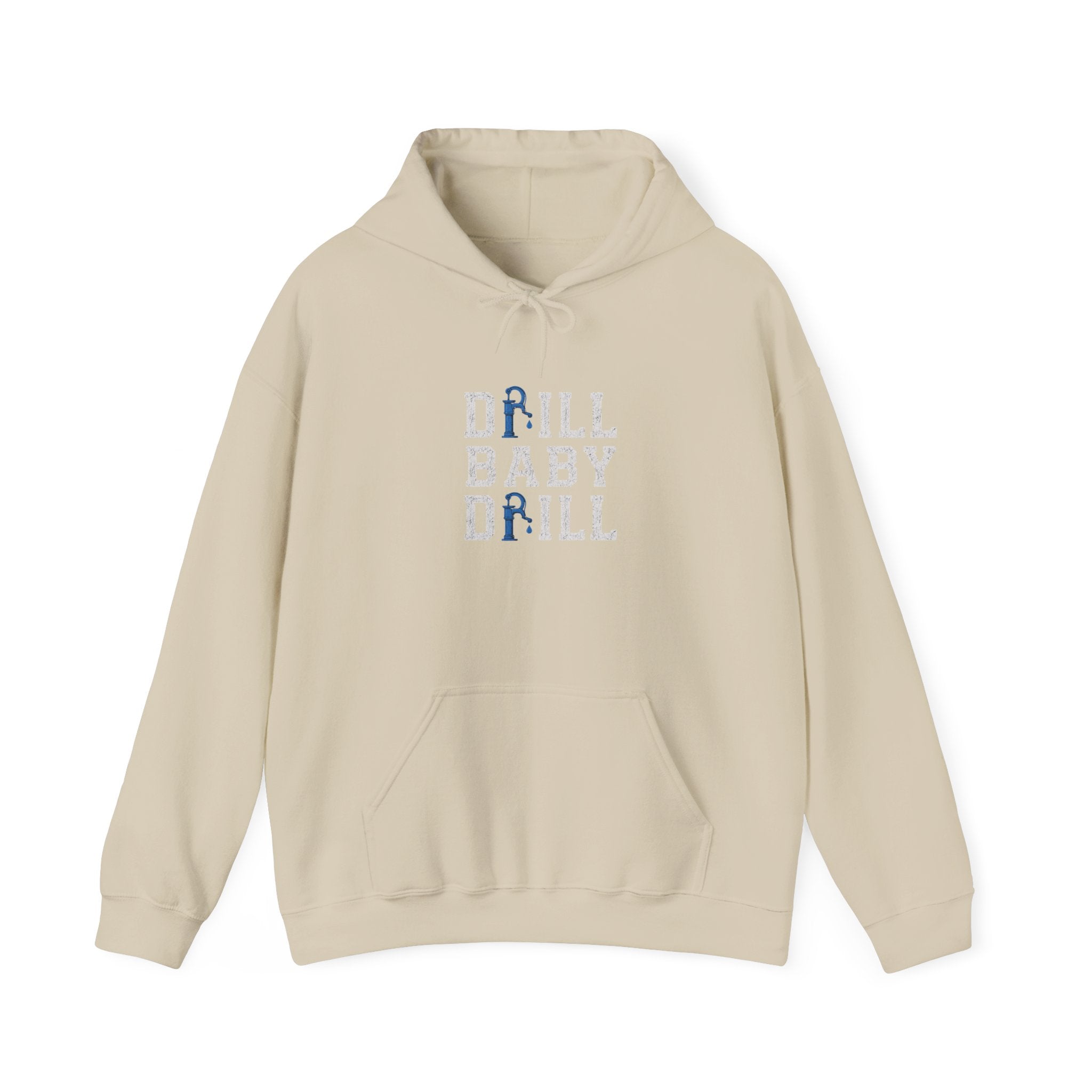 Fishing Hoodie — 'Groundwater Outfitters' Logo & 'Drill Baby Drill' Graphic Pullover