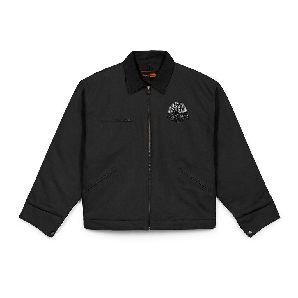 Work Jacket — Small Floral Skull Chest Patch