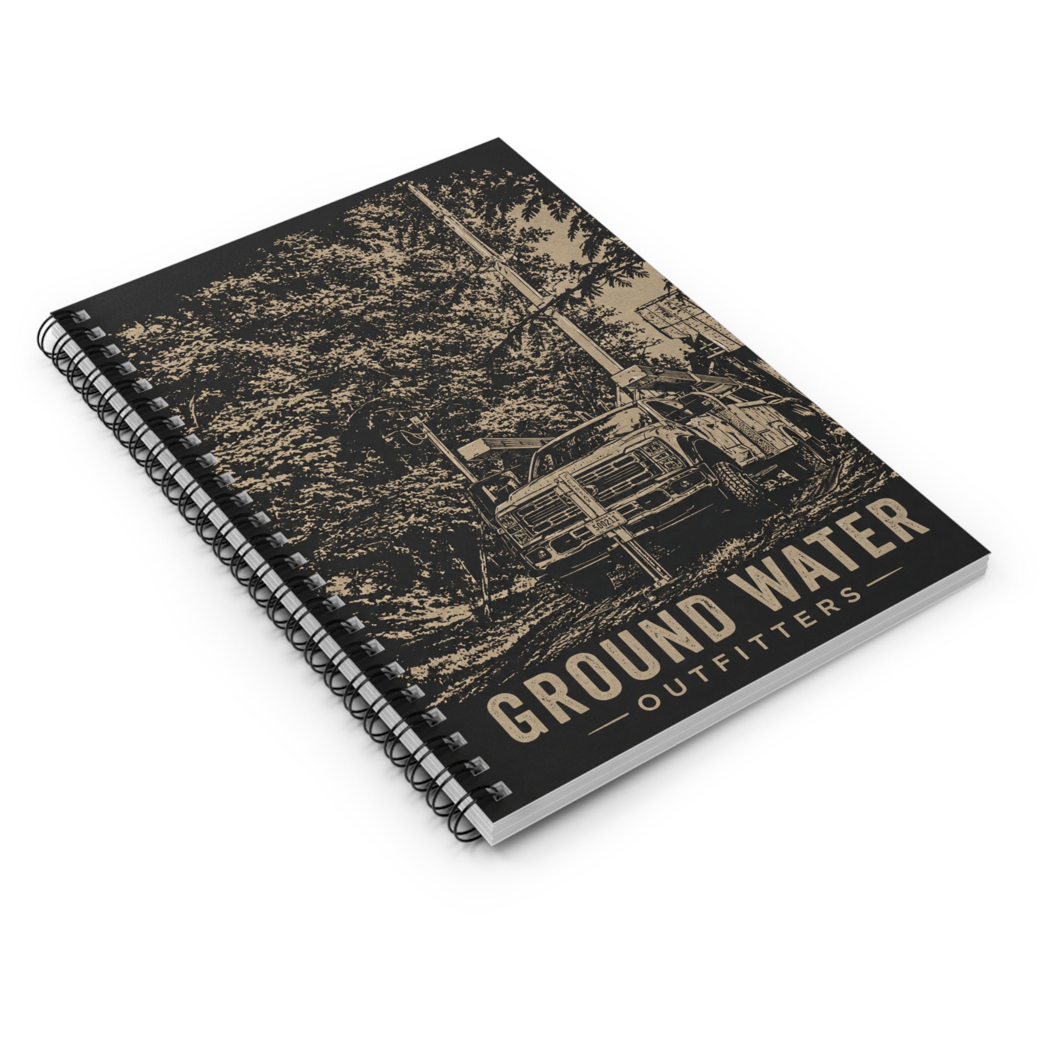 Ground Water Outfitters Spiral Notebook — Outdoor Drilling Vintage Cover (Ruled)