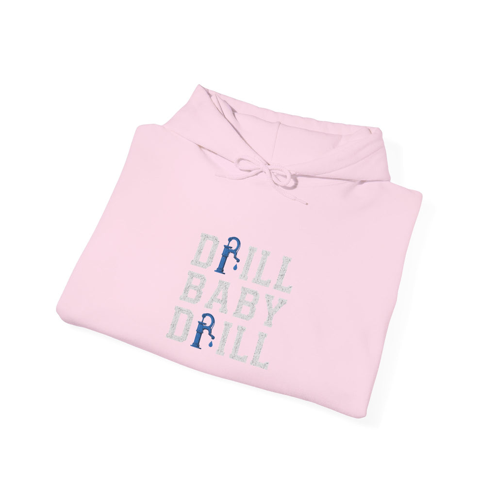 Fishing Hoodie — 'Groundwater Outfitters' Logo & 'Drill Baby Drill' Graphic Pullover