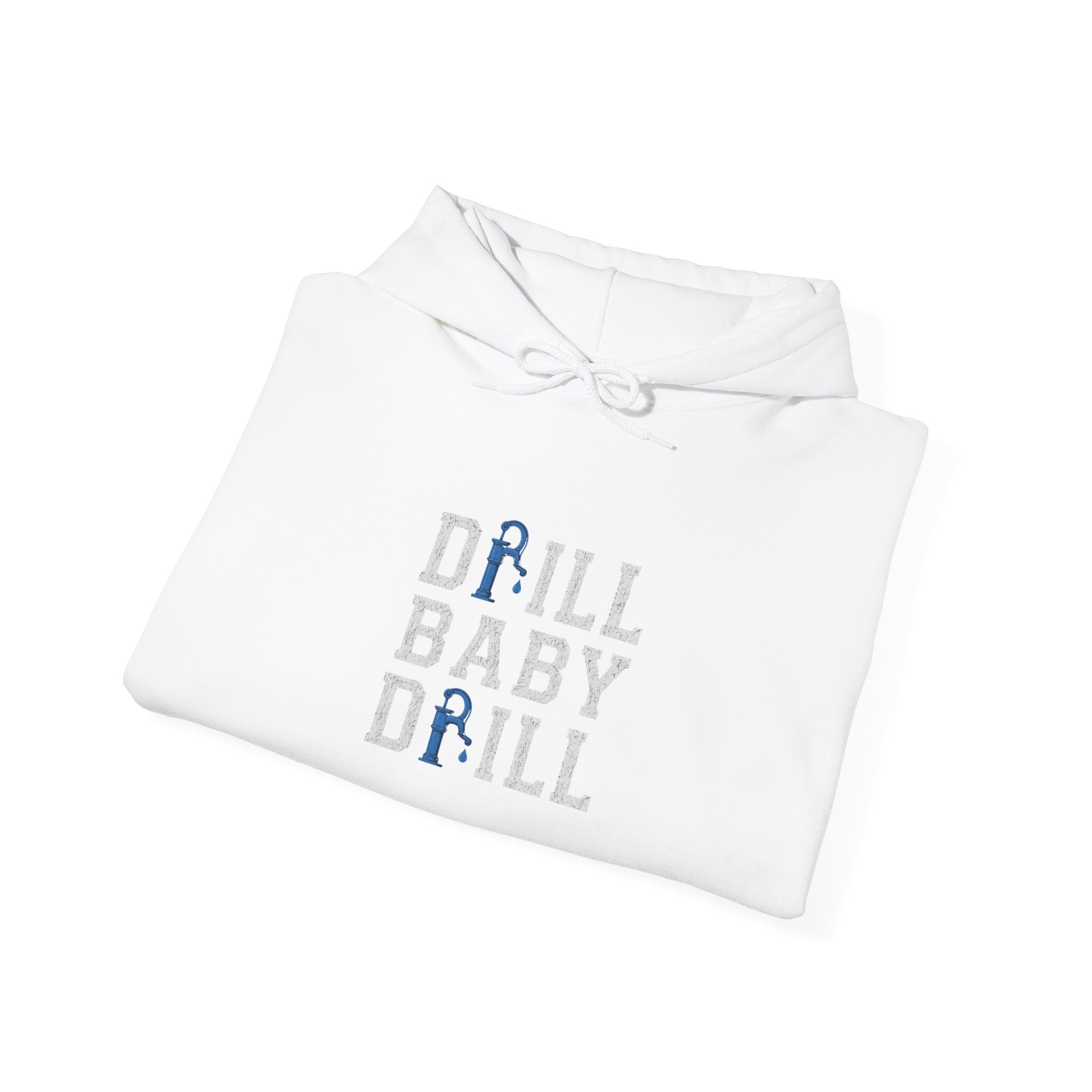 Fishing Hoodie — 'Groundwater Outfitters' Logo & 'Drill Baby Drill' Graphic Pullover