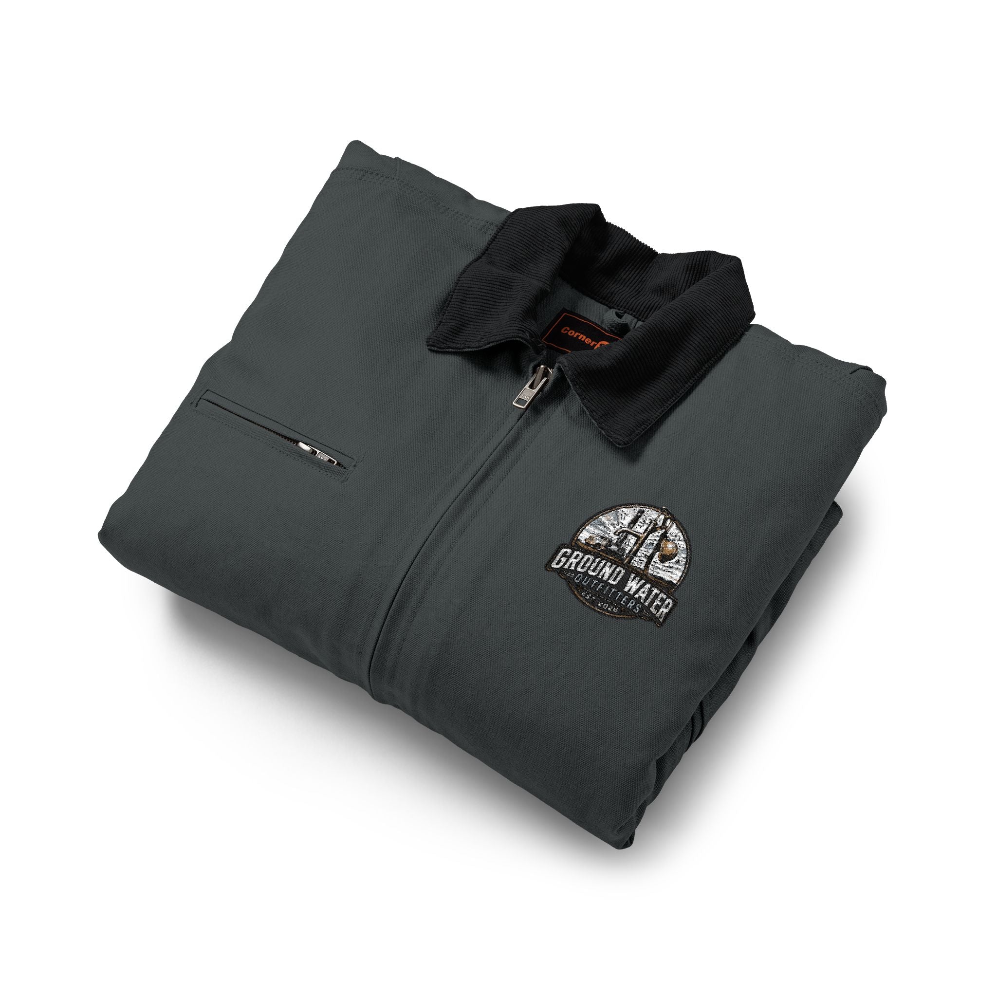 Work Jacket — Small Floral Skull Chest Patch